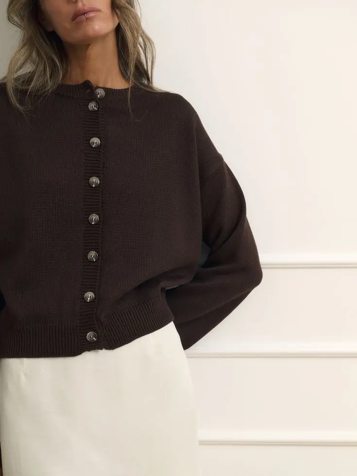 Кардиган укороченный, шоколадный
