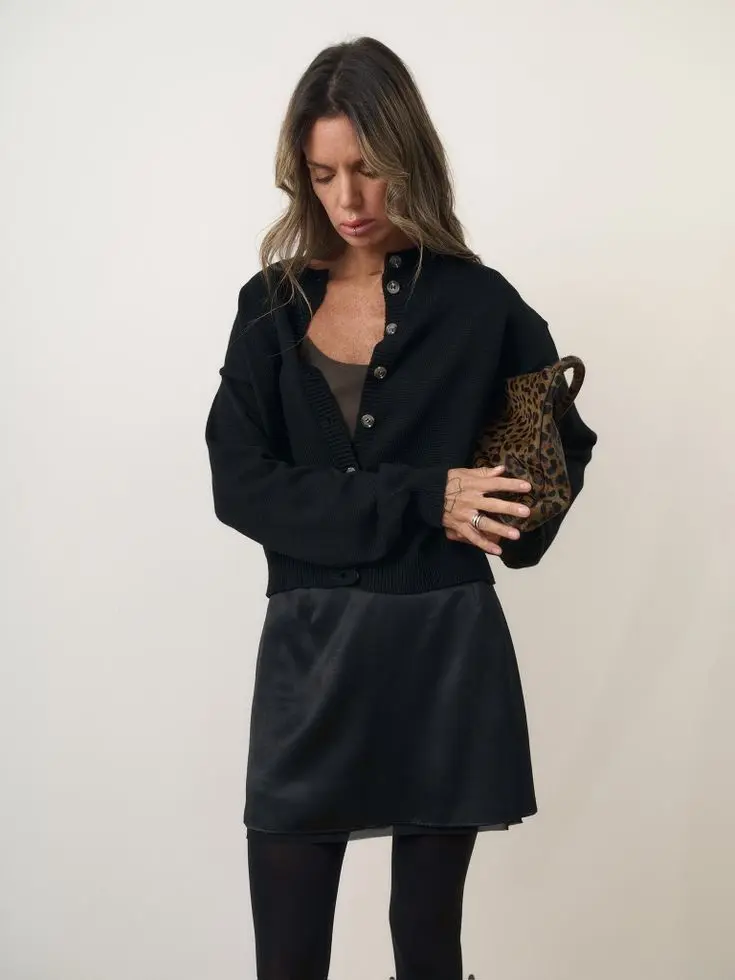 Кардиган укороченный, черный