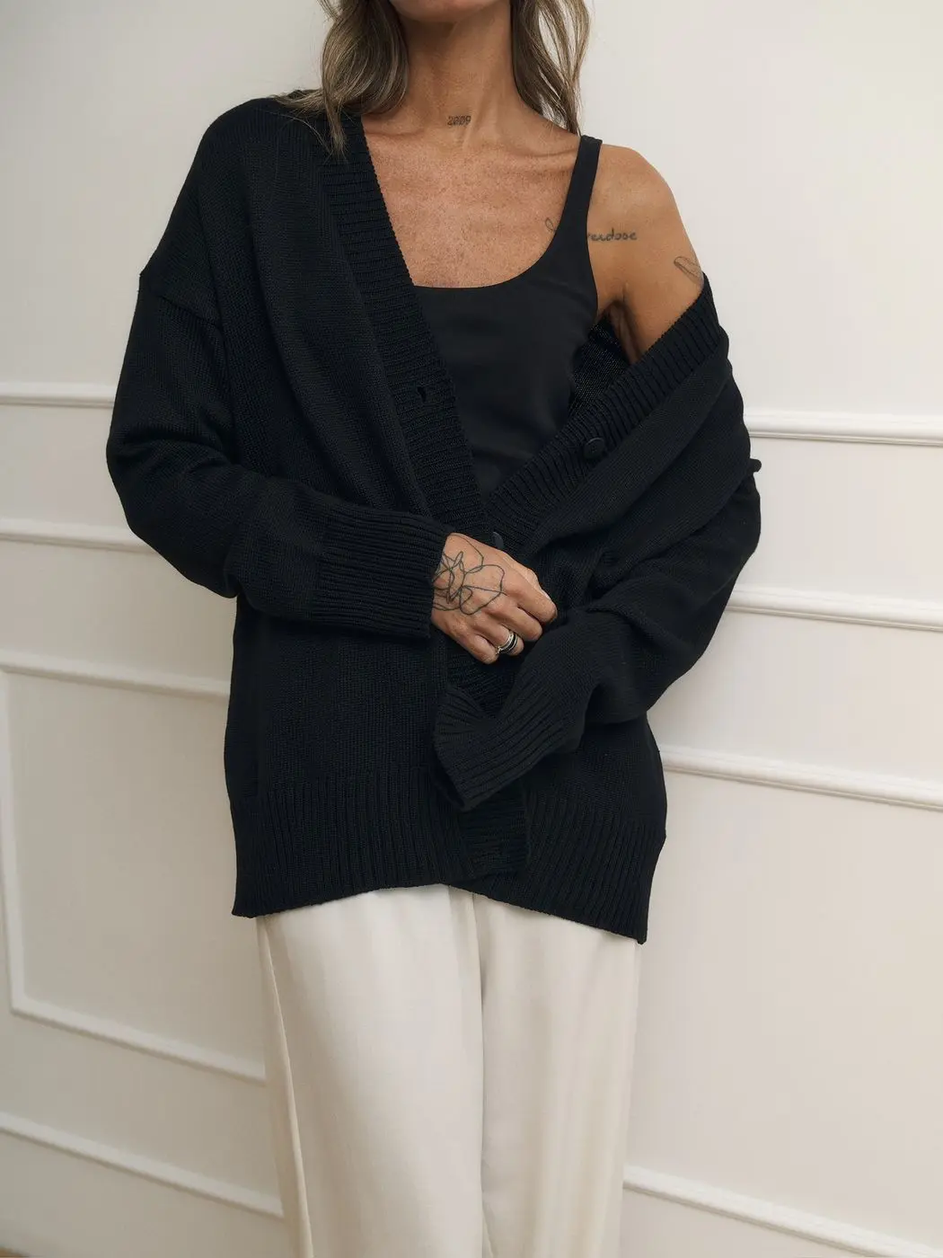 Кардиган хлопковый, черный