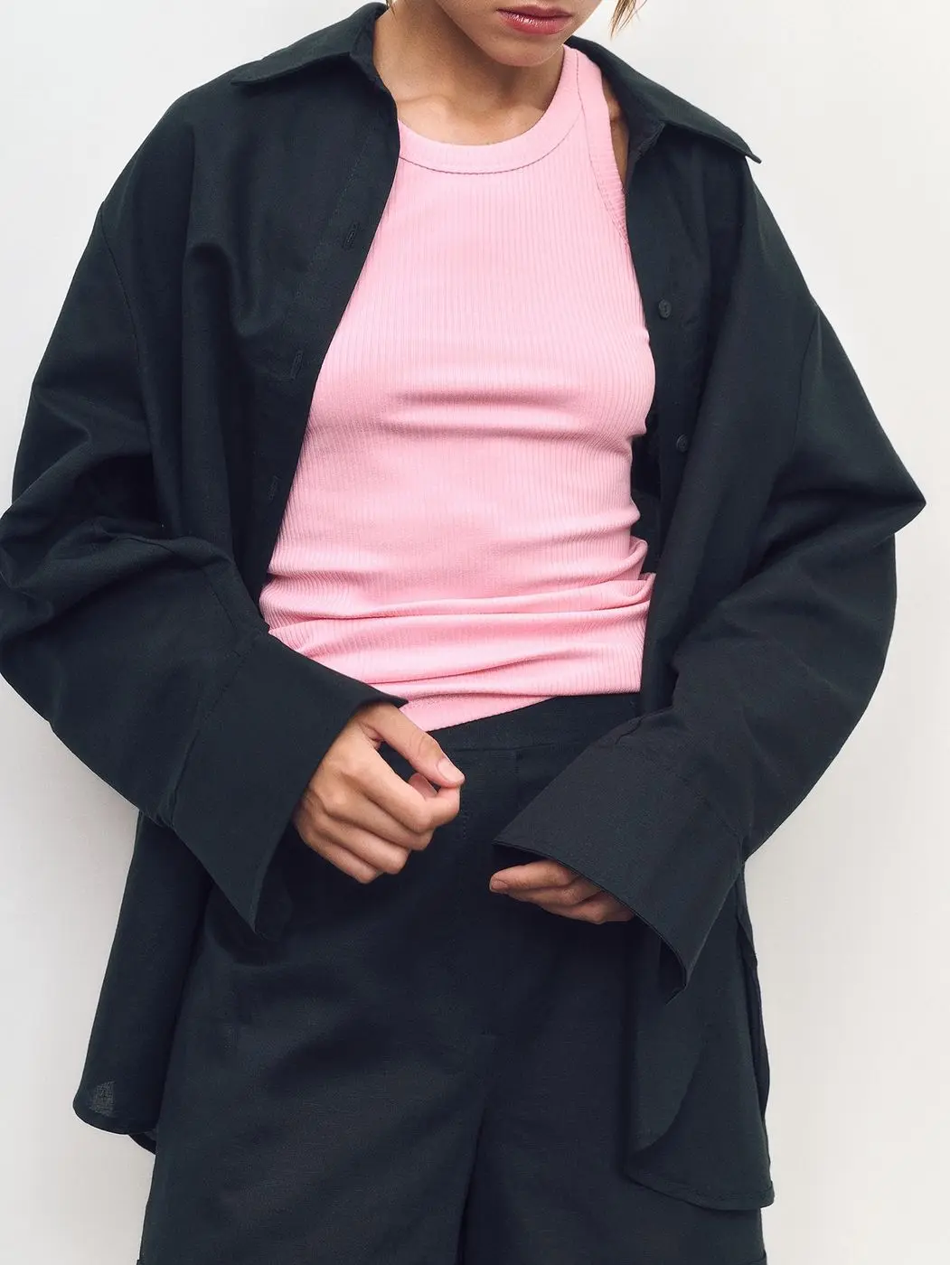 Майка в рубчик, розовый