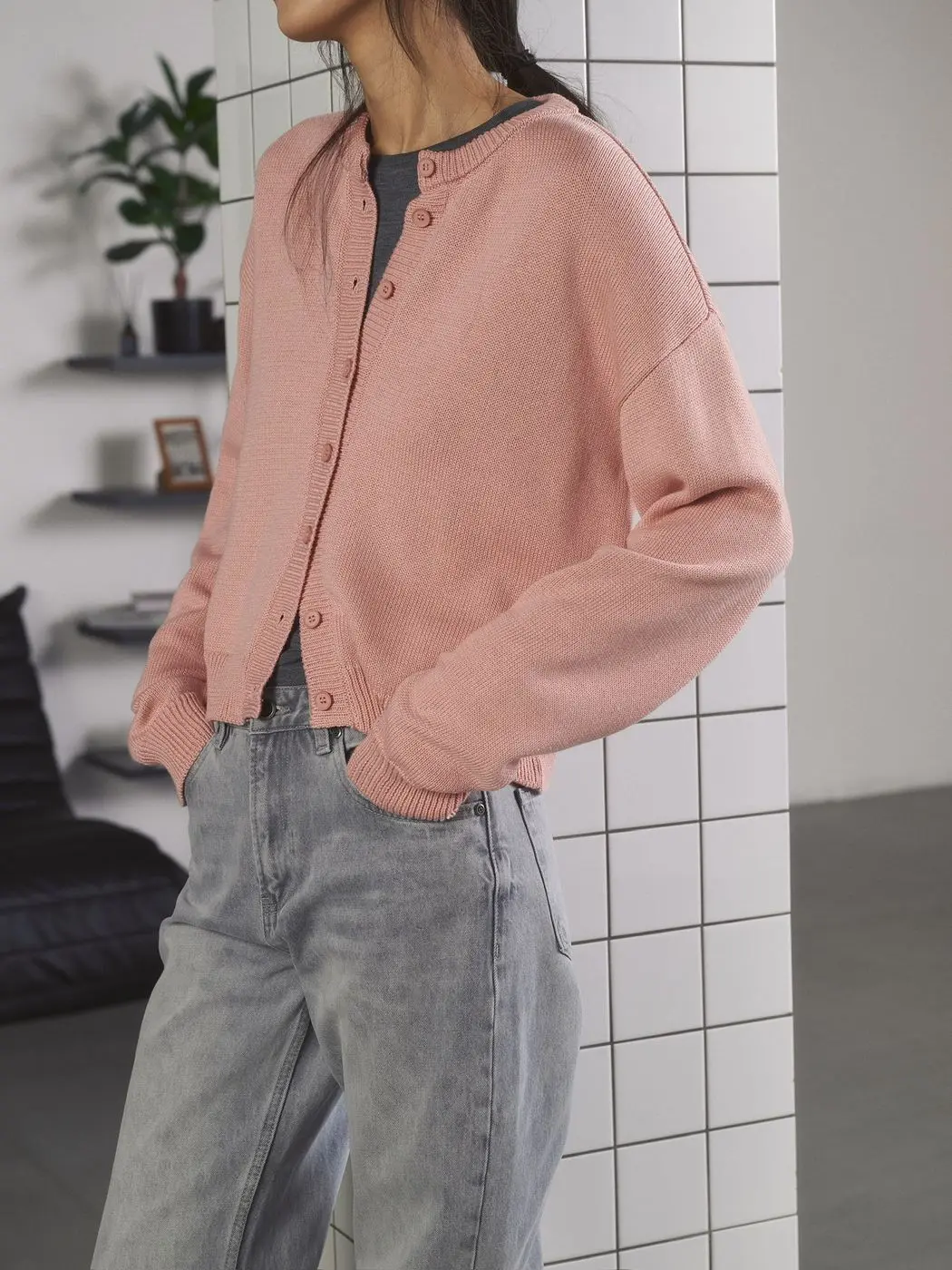 Кардиган укороченный, персиковый