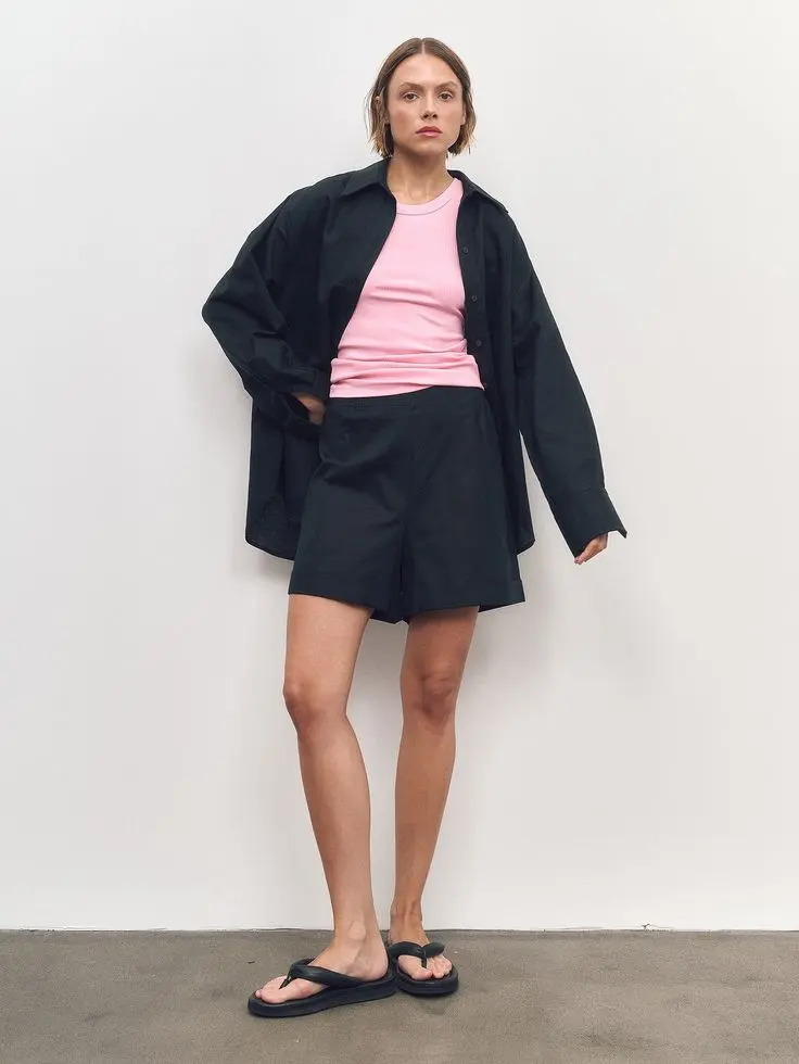 Костюм: рубашка+шорты, черный