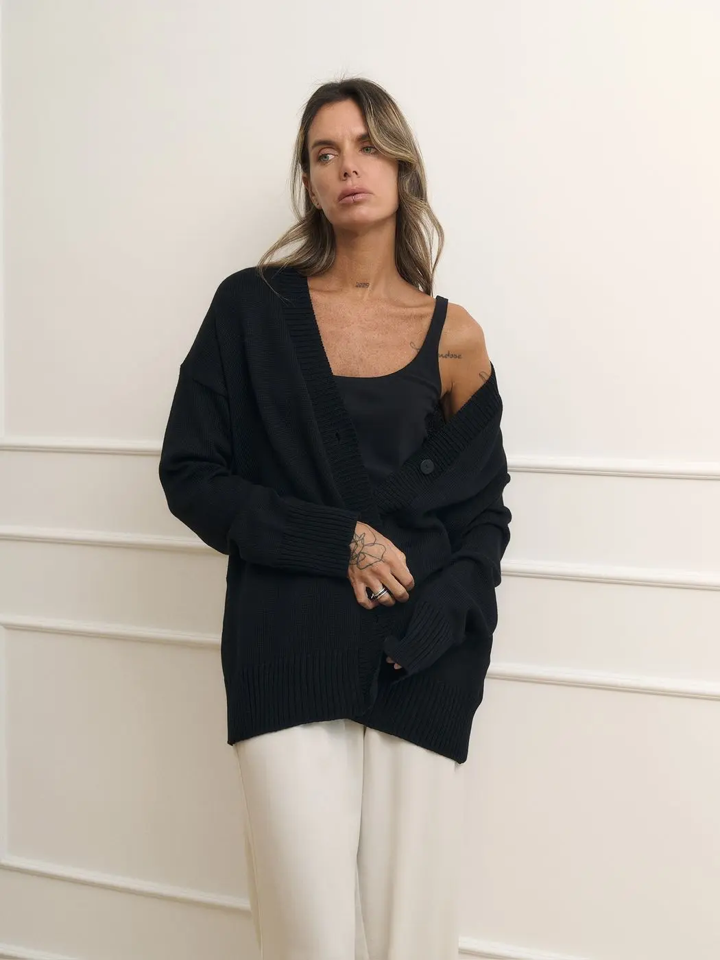 Кардиган хлопковый, черный