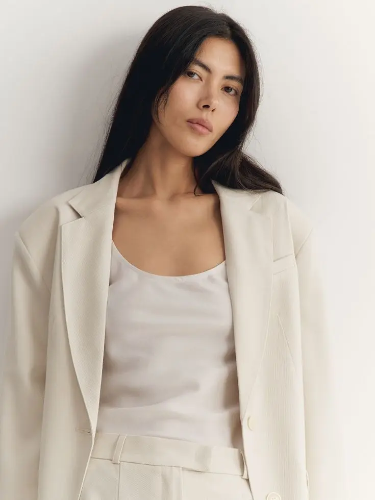 Топ полуприлегающего силуэта, молочный