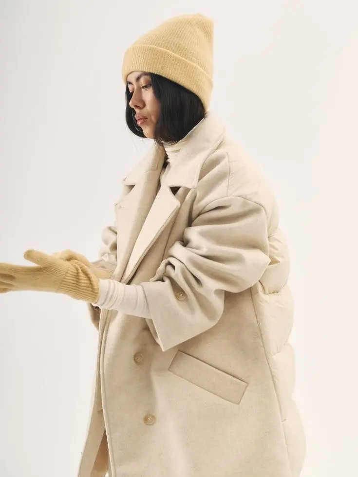 Шапка с мохером, желтый