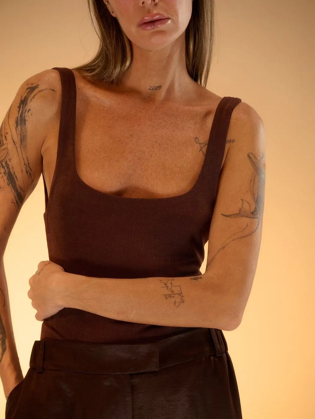 Боди мерцающее, шоколадный