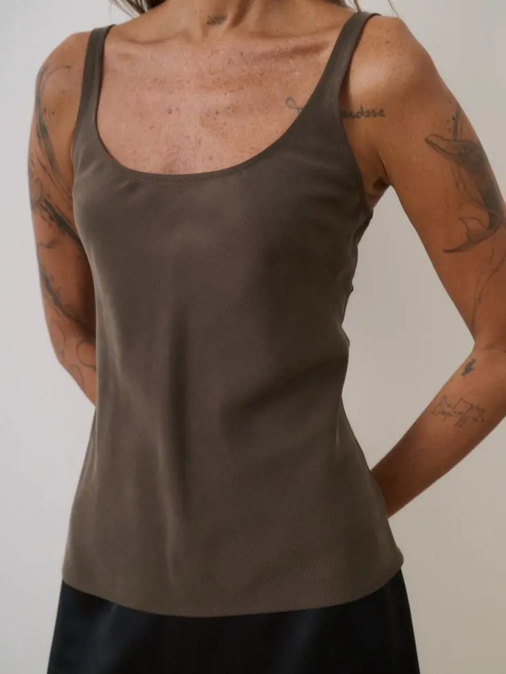 Топ полуприлегающего силуэта, шоколадный