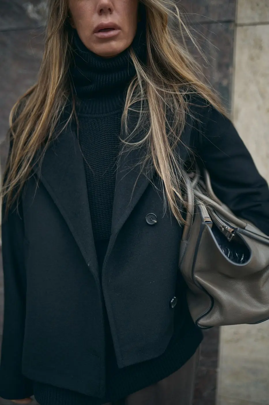 Пальто укороченное, черный