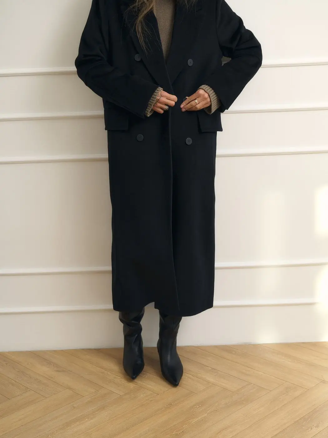 Пальто в мужском стиле, черный