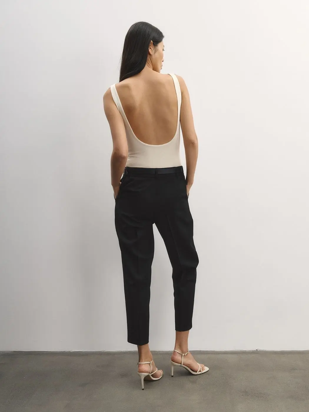 Брюки с застроченными стрелками, черный