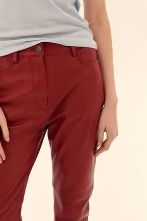 Кожаные брюки (Под винишко), бордовые