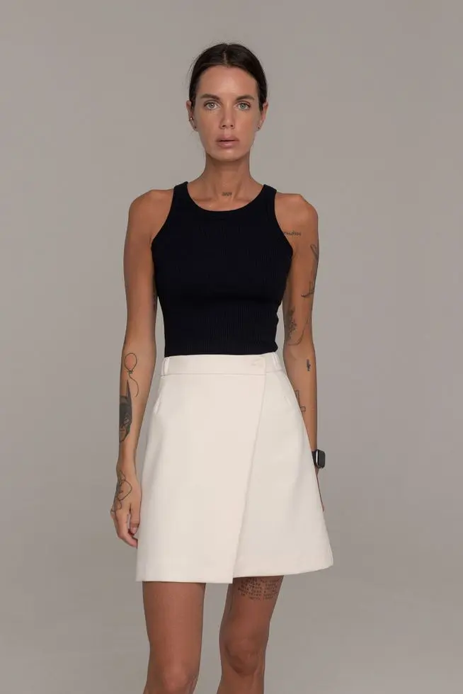 Майка в рубчик, черный