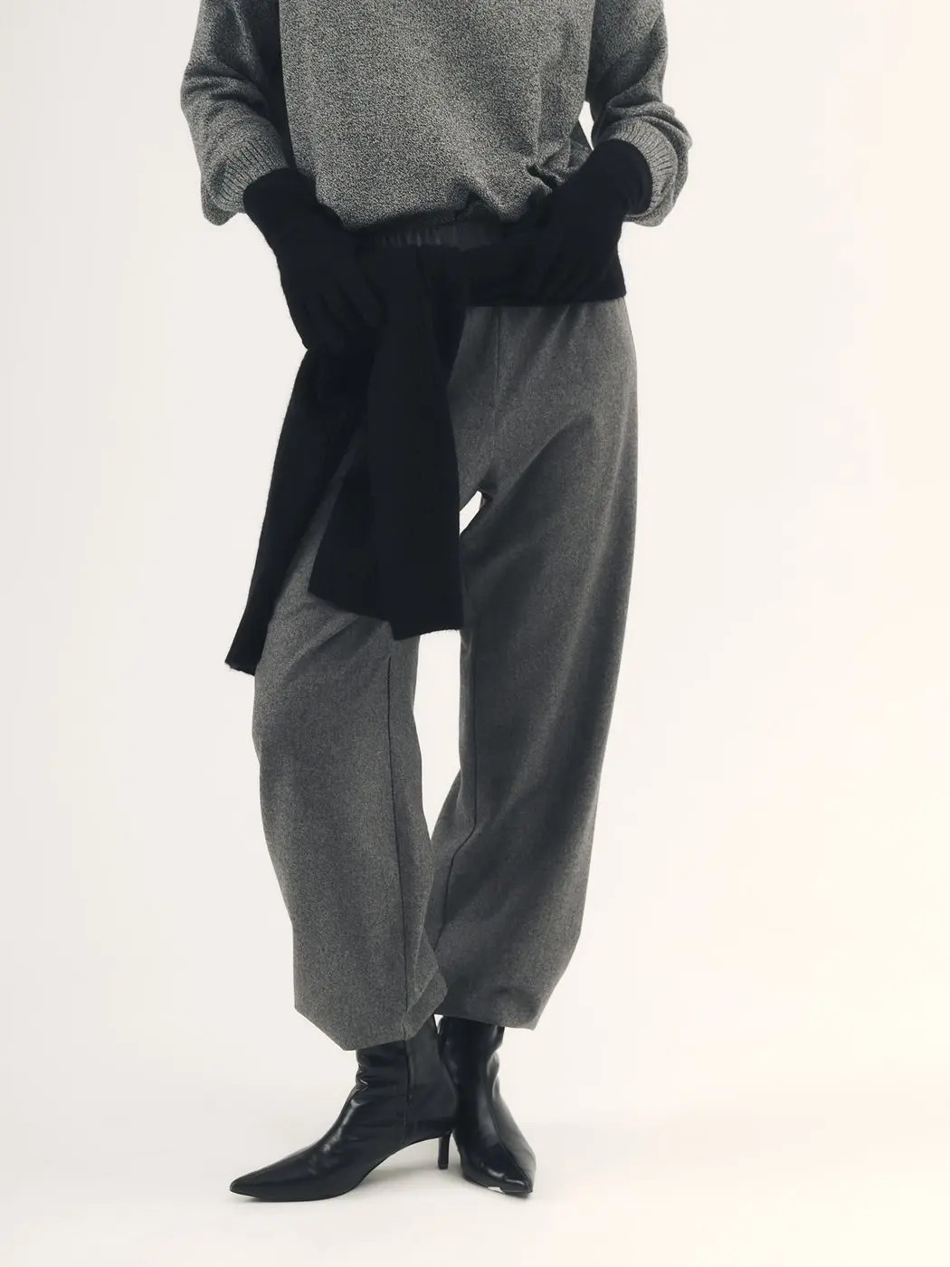 Шарф с мохером, черный