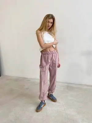 Брюки спортивные, розовые