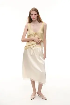 Юбка миди с кружевом (Sunday Skirt), молочная Юбка миди с кружевом (Sunday Skirt), молочная