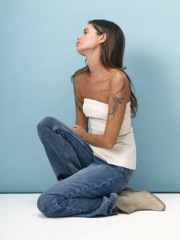 Корсет из фактурной ткани, молочный