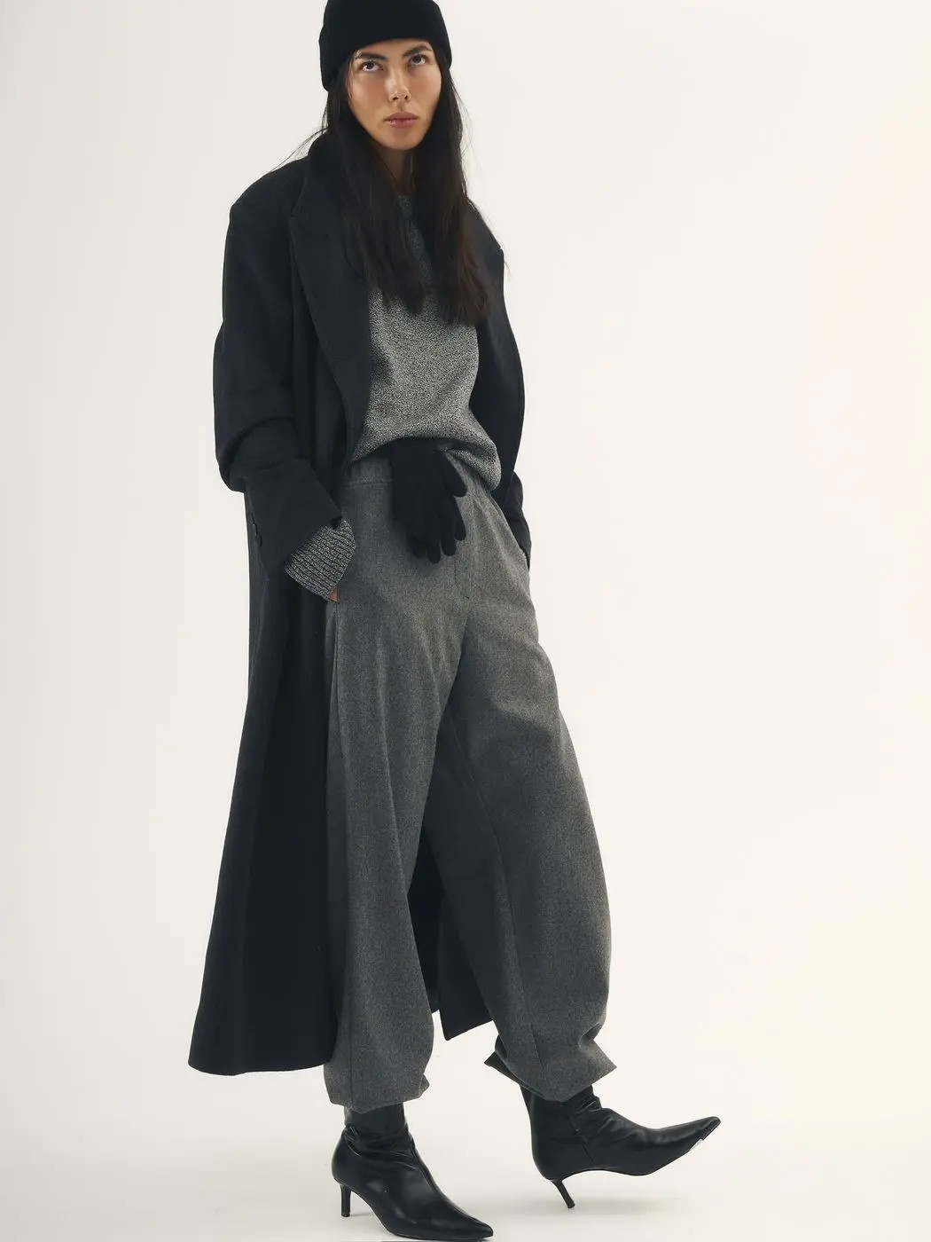 Перчатки с мохером, черный