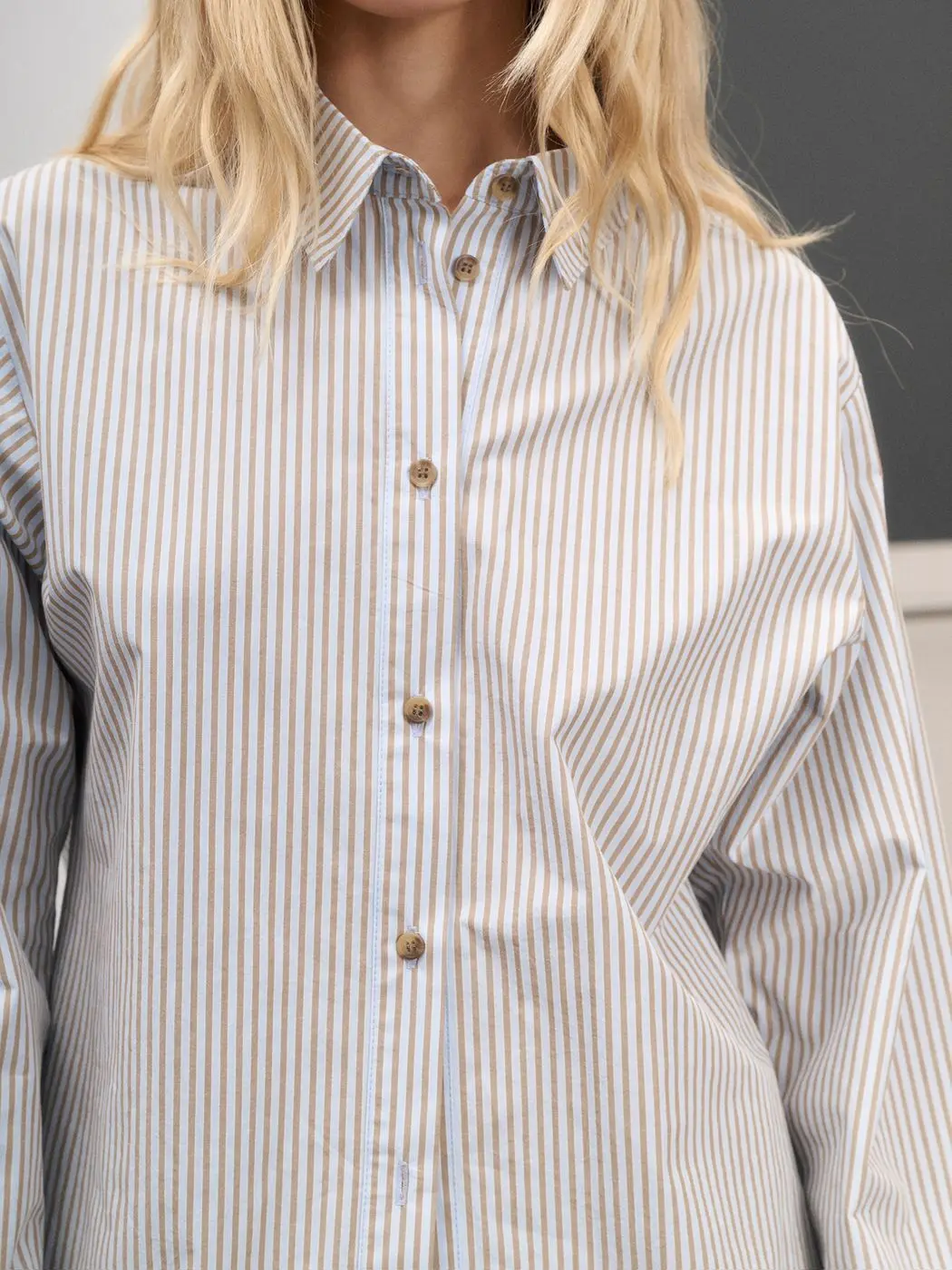 Рубашка в полоску классического кроя, голубой