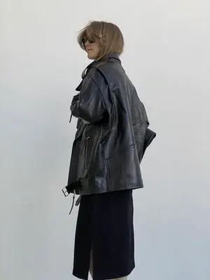 Кожаная куртка-косуха, черная