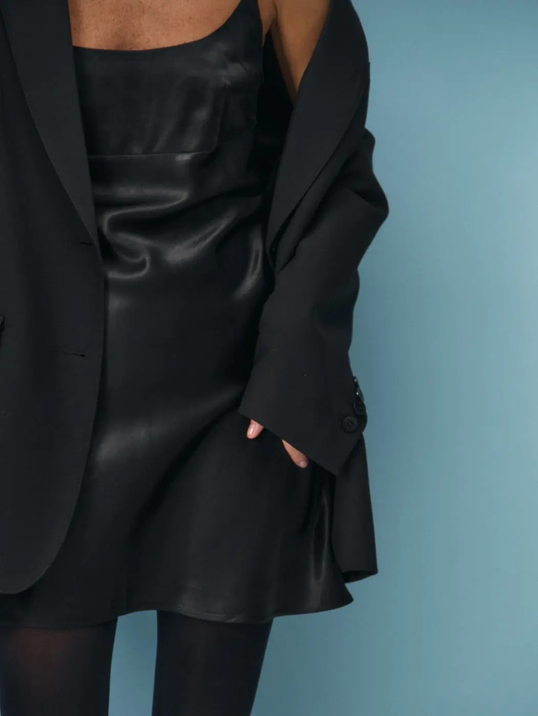 Комбинация мини из вискозы, черный