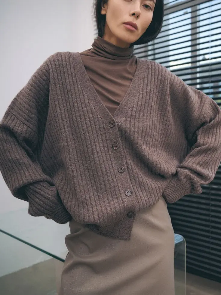 Кардиган с кашемиром, какао
