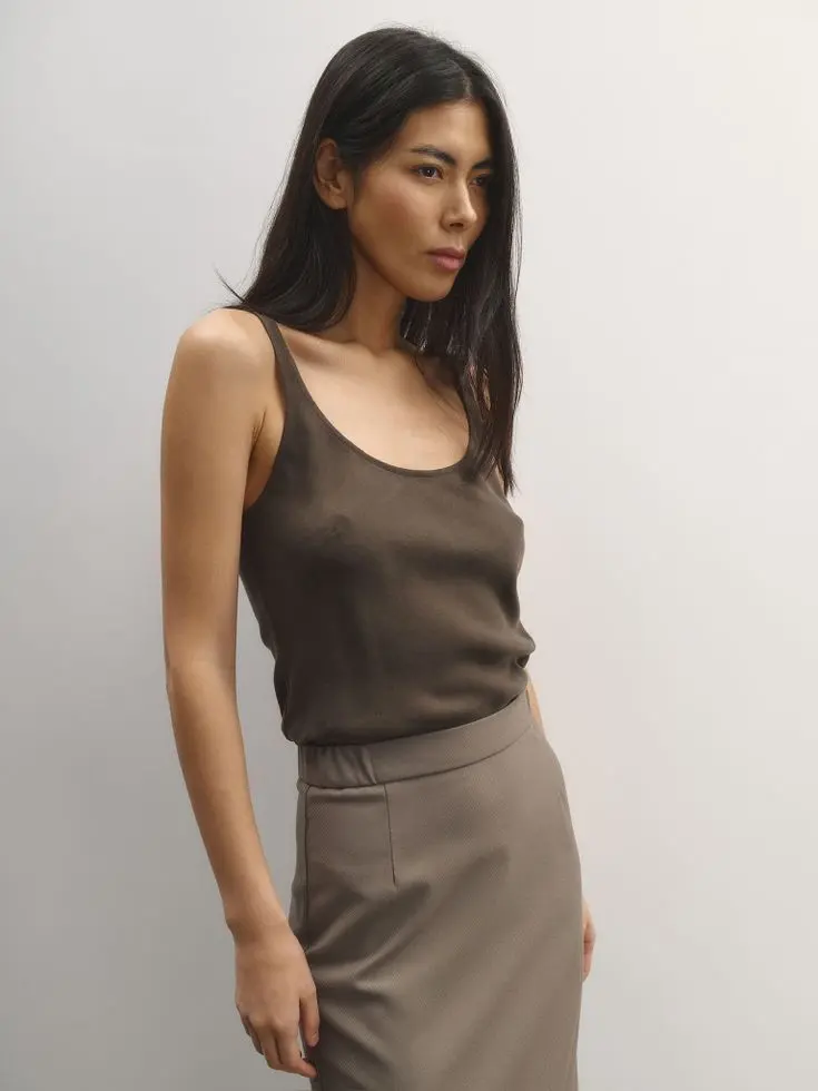 Топ полуприлегающего силуэта, шоколадный