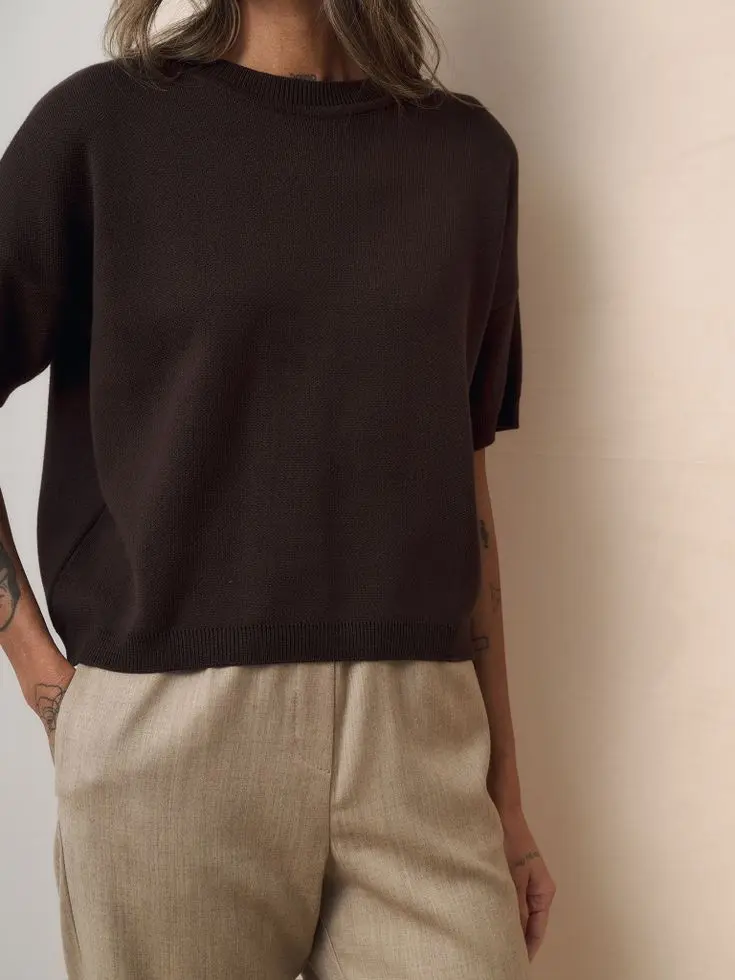 Футболка трикотажная, шоколадный