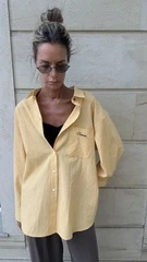 Рубашка в клетку с вышивкой, желтый Рубашка в клетку с вышивкой, желтый