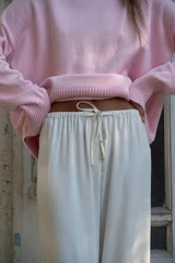 Брюки на кулиске из тенсела, молочный Брюки на кулиске из тенсела, молочный