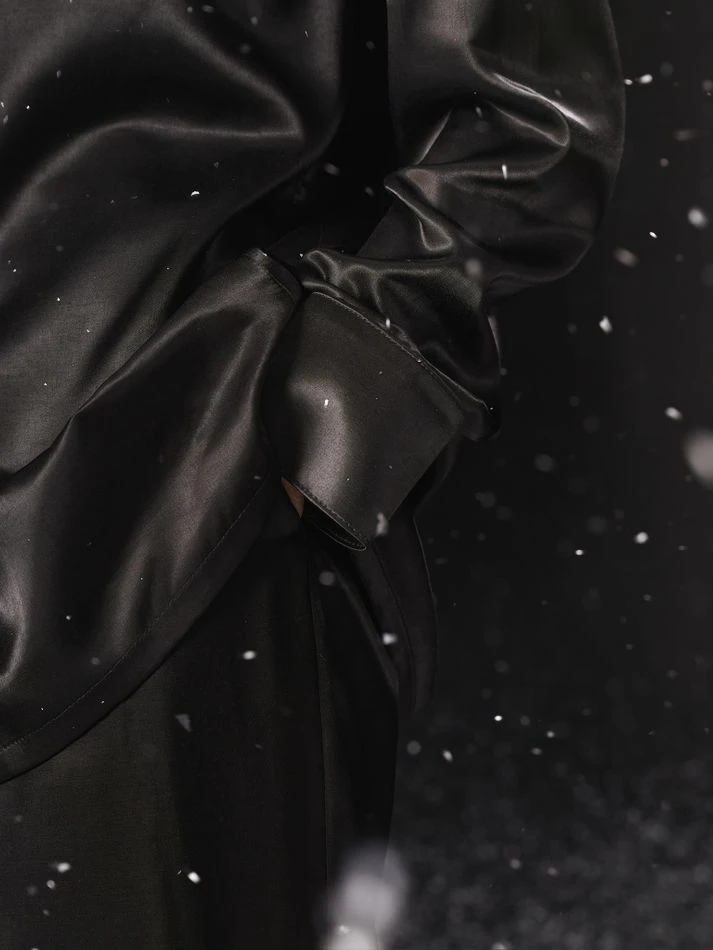 Рубашка из вискозы с английским воротником, черный