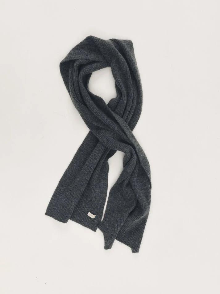 Шарф с мохером, графитовый