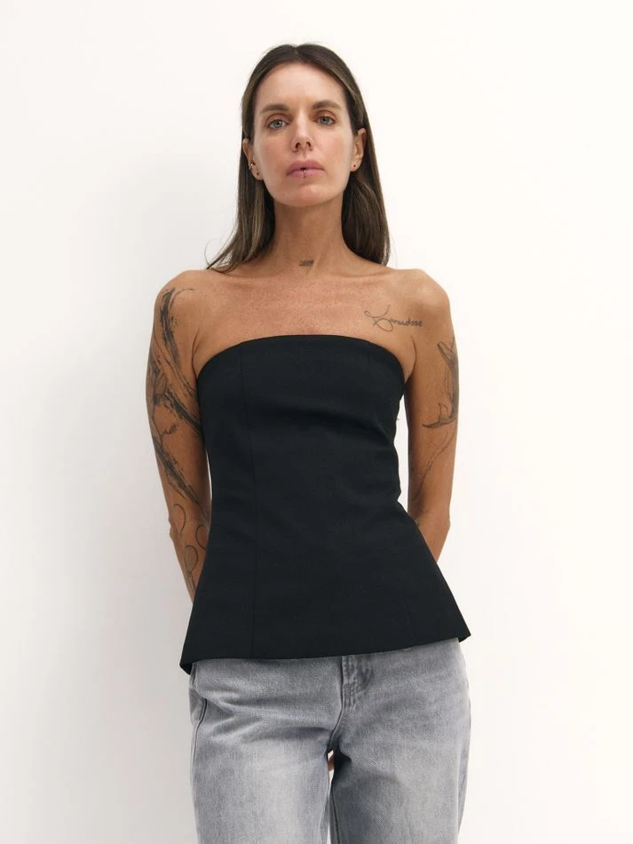 Корсет из фактурной ткани, черный