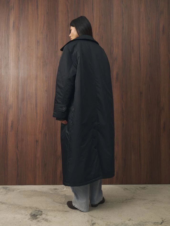 Плащ утепленный, черный