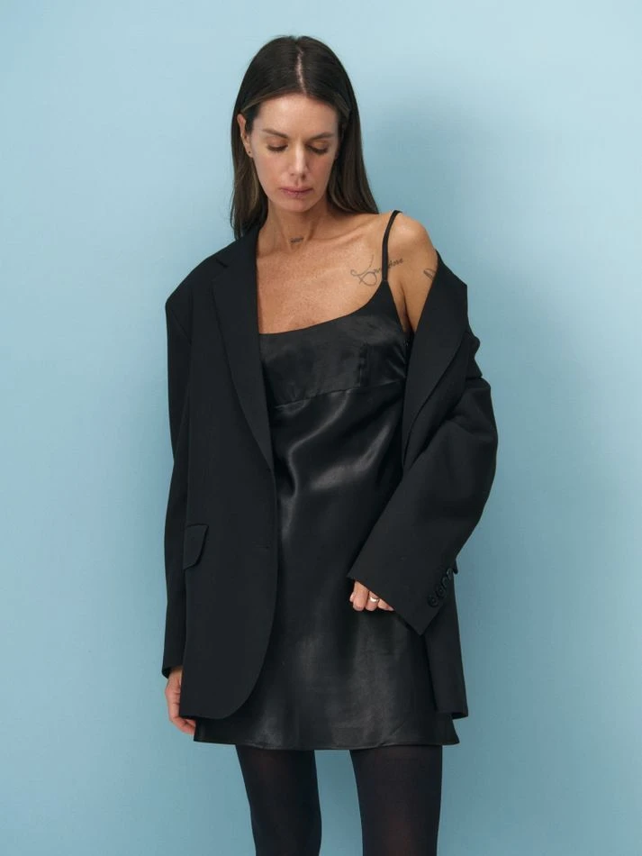 Комбинация мини из вискозы, черный