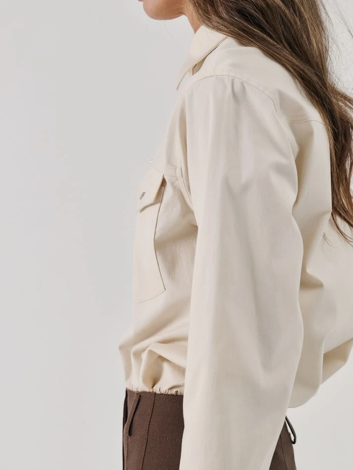 Рубашка на кнопках, кремовый
