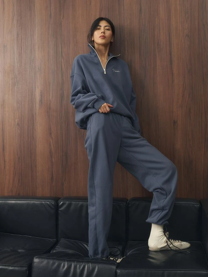 Костюм спортивный: свитшот на молнии+брюки, синий