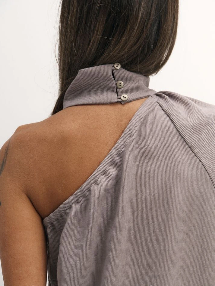 Платье на одно плечо, лавандовый