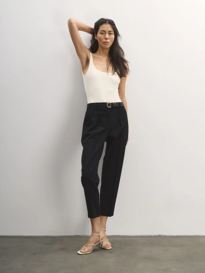 Брюки с застроченными стрелками, черный