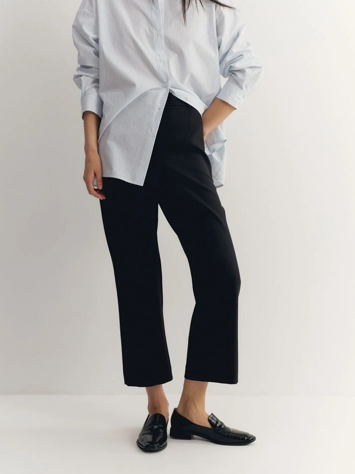 Рубашка объемного кроя, голубой (принт: Полоска)