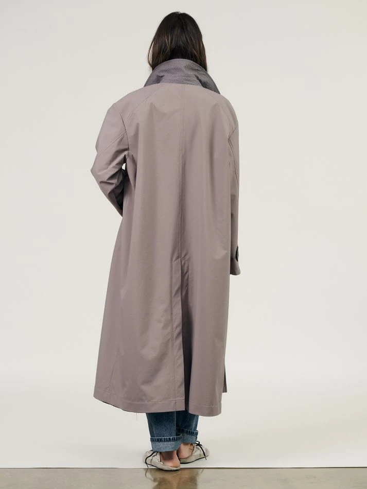 Плащ двусторонний, серо-бежевый