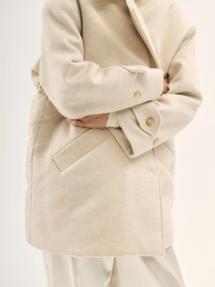 Куртка комбинированная утепленная, кремовый