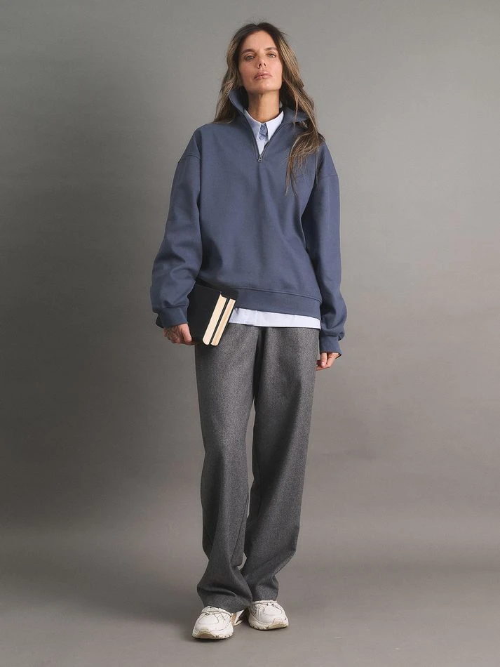 Свитшот на молнии, синий