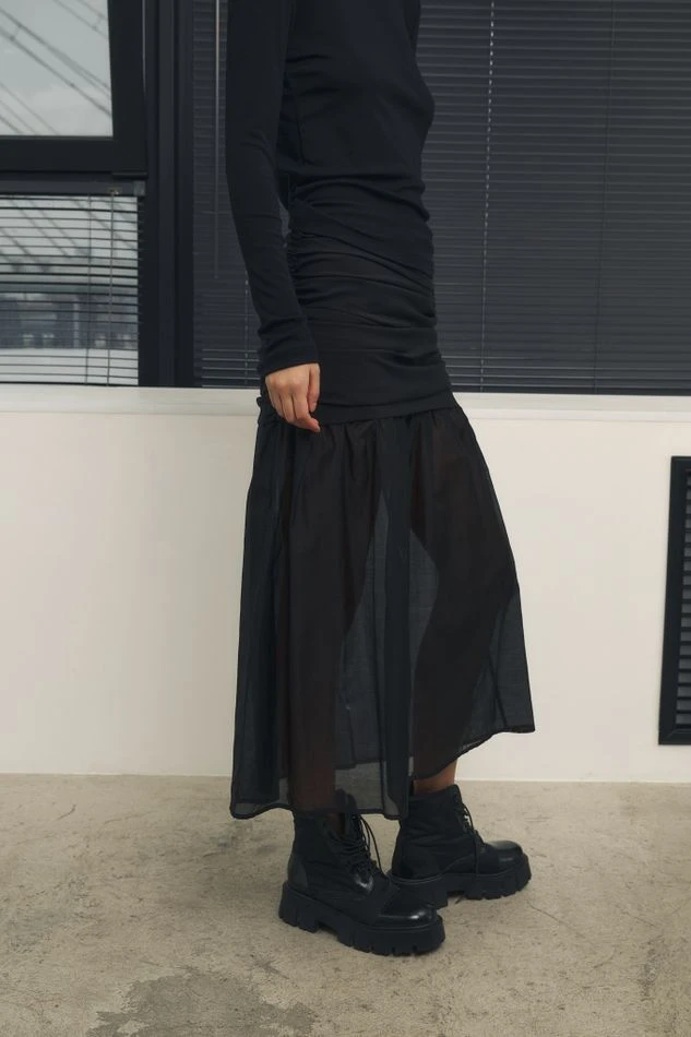 Юбка с драпировкой, черный