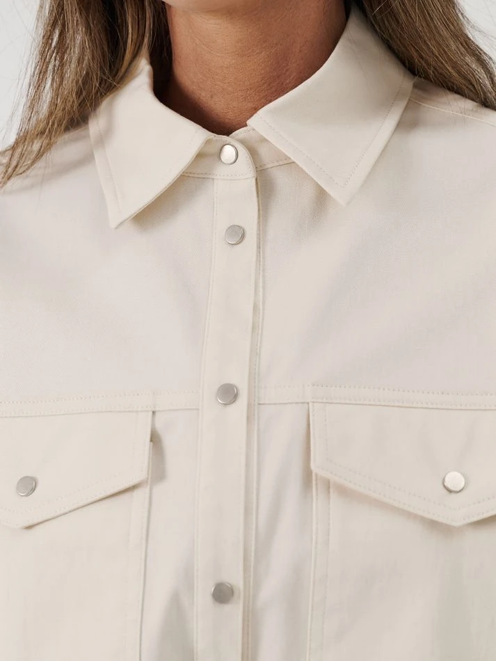 Рубашка на кнопках, кремовый