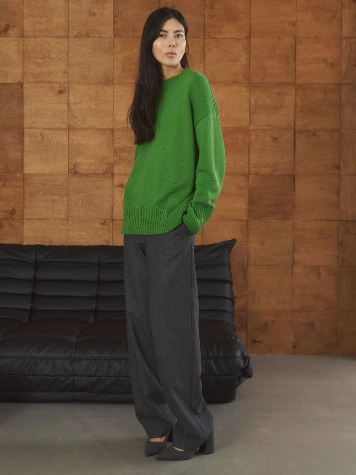 Брюки на резинке из шерсти, графитовый