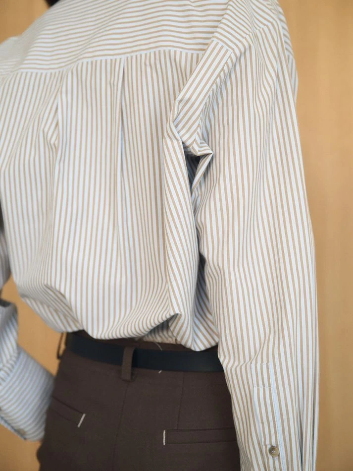 Рубашка в полоску классического кроя, голубой