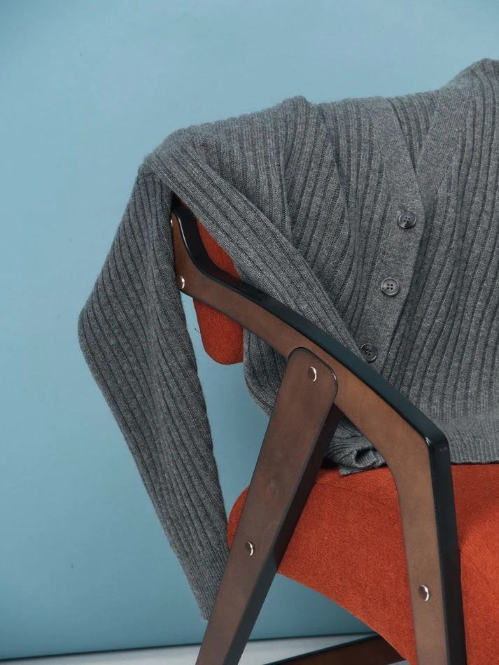 Кардиган с кашемиром, графитовый меланж