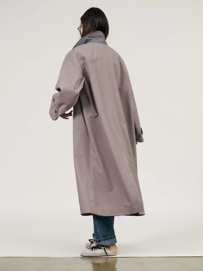 Плащ двусторонний, серо-бежевый
