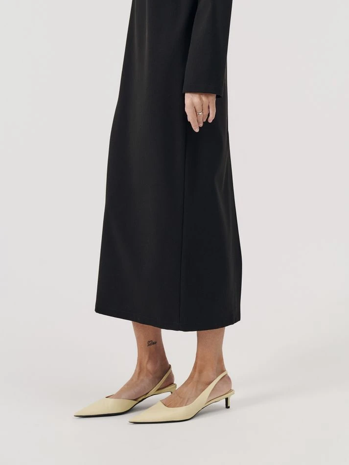 Платье макси с рукавом, черный