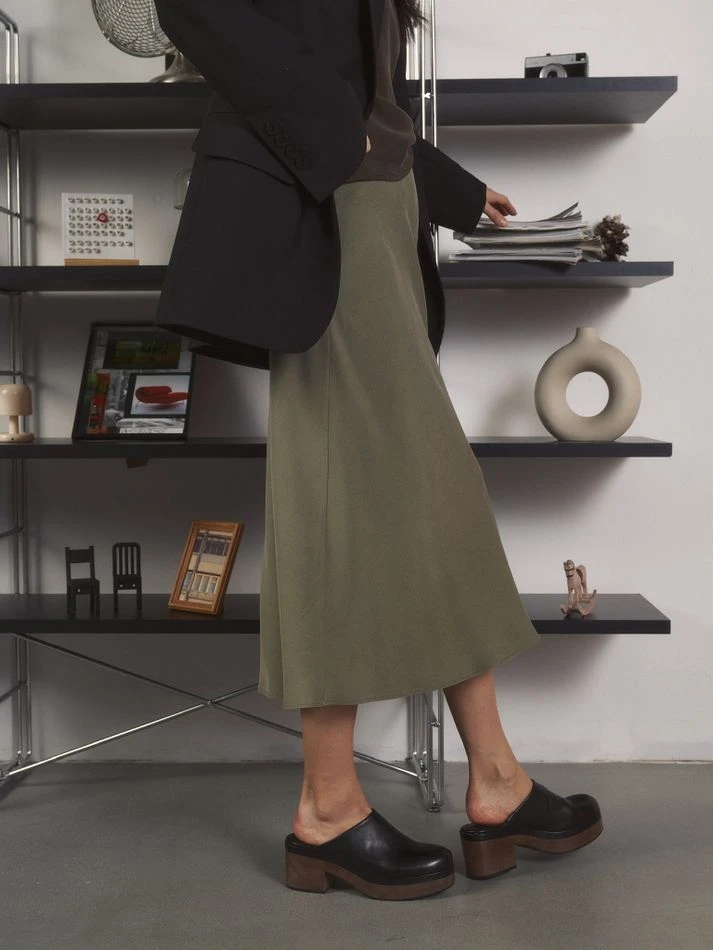 Юбка на резинке, хаки